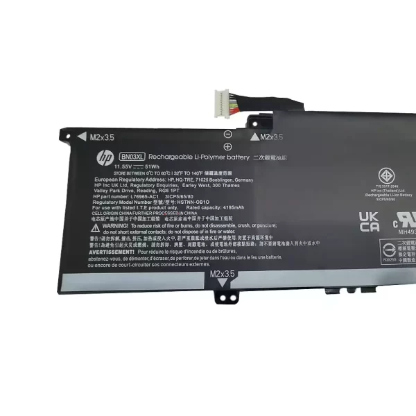 μπαταρία φορητού υπολογιστή HP HSTNN-DB9N,HSTNN-OB1O,L73965-271,L73965-2C1,L76965-AC1 - Image 2