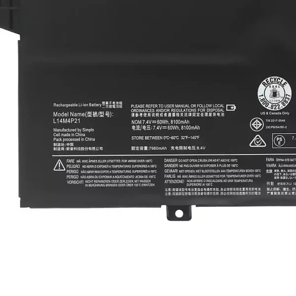 μπαταρία φορητού υπολογιστή LENOVO L14M3P22 L14S3P21 - Image 3