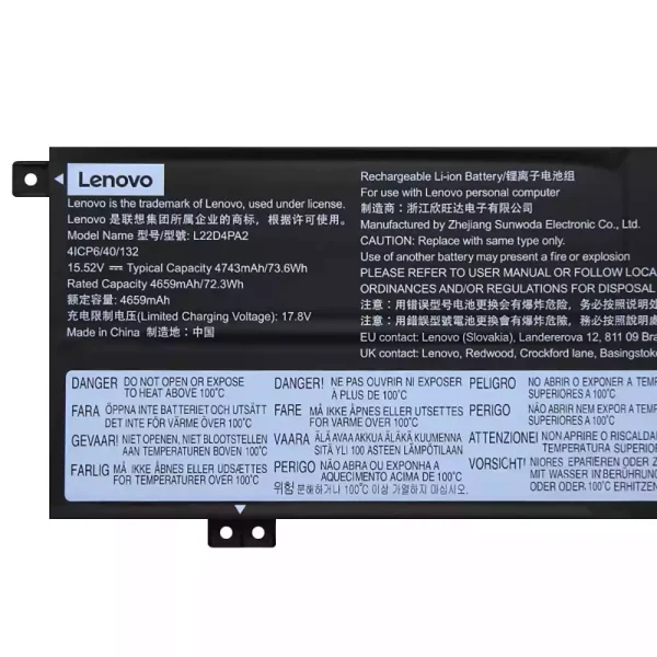 μπαταρία φορητού υπολογιστή LENOVO L22C4PA2 L22D4PA2 L22M4PA2 - Image 3
