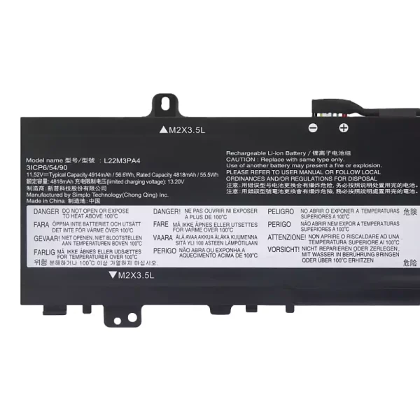 μπαταρία φορητού υπολογιστή LENOVO L22M3PA4 L22B3PA4 L22C3PA4 L22B3PA3 L22C3PA3 L22M3PA3 - Image 3