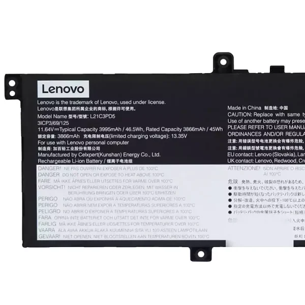 μπαταρία φορητού υπολογιστή LENOVO L21C3PD5 L21L3PD5 L21M3PD5 - Image 3