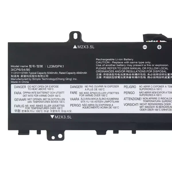 μπαταρία φορητού υπολογιστή LENOVO L23M3PK1 L23X3PK1 L23B3PK1 L23D3PK1 L23C3PK1 - Image 3