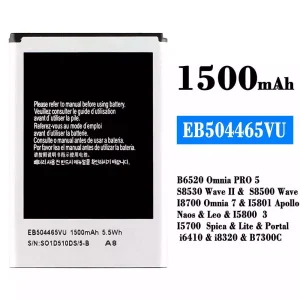 μπαταρία τηλέφωνο EB504465VU για Samsung B6520 Omnia PRO 5/S8530 Wave /S8500 Wave 2