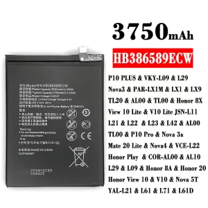 μπαταρία τηλέφωνο HB386589ECW για HUAWEI P10 PLUS /Nova3 / Honor 8X / View 10 Lite / P10 Pro / Nova 3a / Mate 20 Lite / Nova4 / Honor 8A / Honor 20 / Honor View 10 / Nova 5T